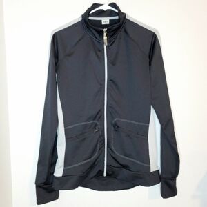 ALO Yoga CoolFit Black & Gray Full Zip Jacket. Size L